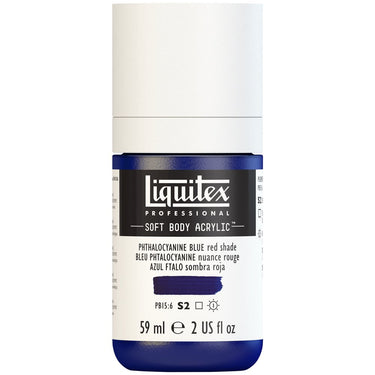 Liquitex Soft Body Flacon de 59ML, Bleu Phtalocyanine Nuance Rouge (produit en gros plan sur fond blanc)