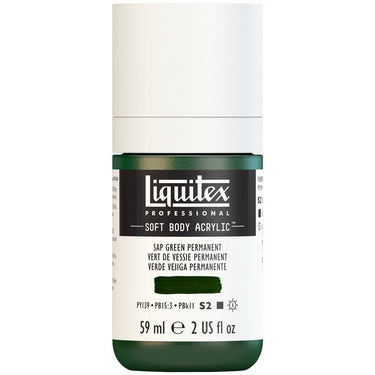 Liquitex Soft Body Flacon de 59ML, Vert de Vessie Permanent (produit en gros plan sur fond blanc)