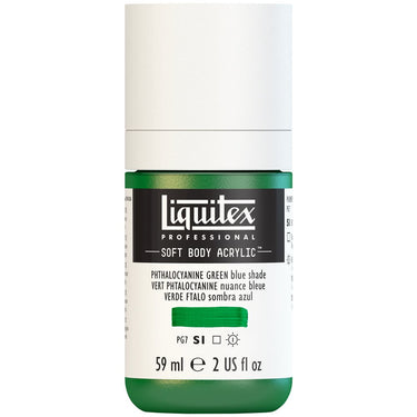 Liquitex Soft Body Flacon de 59ML, Vert Phtalocyanine Nuance Jaune (produit en gros plan sur fond blanc)