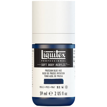 Liquitex Soft Body Flacon de 59ML, Bleu de Prusse Imitation (produit en gros plan sur fond blanc)