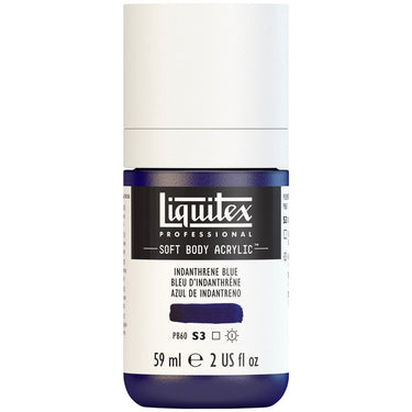 Liquitex Soft Body Flacon de 59ML, Bleu d'Indanthrène (produit en gros plan sur fond blanc)