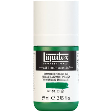 Liquitex Soft Body Flacon de 59ML, Viridian Transparent Imitation (produit en gros plan sur fond blanc)