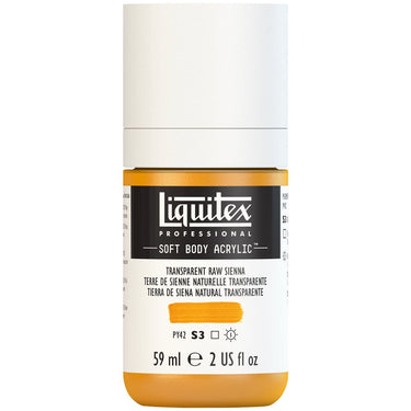Liquitex Soft Body Flacon de 59ML, Terre de Sienne Naturelle Transparente (produit en gros plan sur fond blanc)