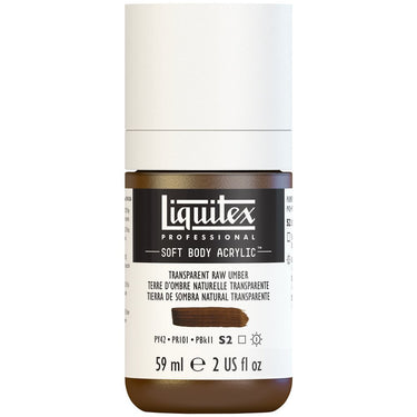 Liquitex Soft Body Flacon de 59ML, Terre d'Ombre Naturelle Transparente (produit en gros plan sur fond blanc)
