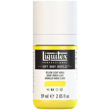Liquitex Soft Body Flacon de 59ML, Jaune Hansa Clair (produit en gros plan sur fond blanc)