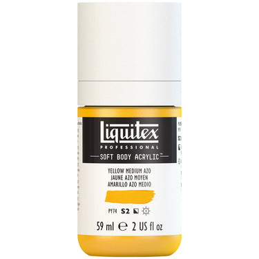 Liquitex Soft Body Flacon de 59ML, Jaune Azo Moyen (produit en gros plan sur fond blanc)