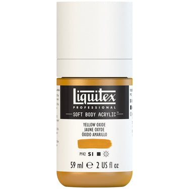 Liquitex Soft Body Flacon de 59ML, Jaune Oxyde (produit en gros plan sur fond blanc)