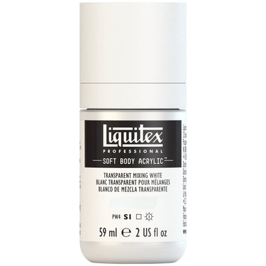 Liquitex Soft Body Flacon de 59ML, Blanc Transparent pour Mélanges (produit en gros plan sur fond blanc)