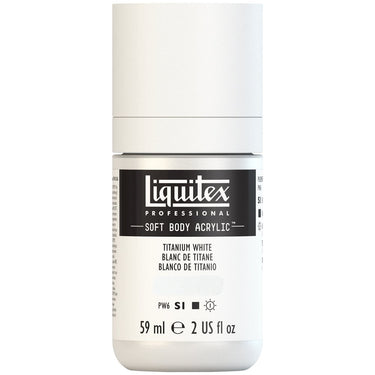 Liquitex Soft Body Flacon de 59ML, Blanc de Titane (produit en gros plan sur fond blanc)