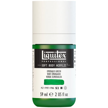 Liquitex Soft Body Flacon de 59ML, Vert Émeraude (produit en gros plan sur fond blanc)