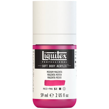 Liquitex Soft Body Flacon de 59ML, Magenta Moyen (produit en gros plan sur fond blanc)