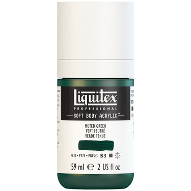 Liquitex Soft Body Flacon de 59ML, Vert Feutré (produit en gros plan sur fond blanc)