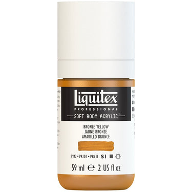 Liquitex Soft Body Flacon de 59ML, Jaune Bronze (produit en gros plan sur fond blanc)