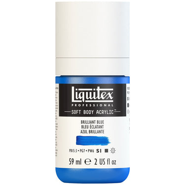 Liquitex Soft Body Flacon de 59ML, Bleu Éclatant (produit en gros plan sur fond blanc)