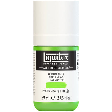 Liquitex Soft Body Flacon de 59ML, Vert Vif Citron (produit en gros plan sur fond blanc)