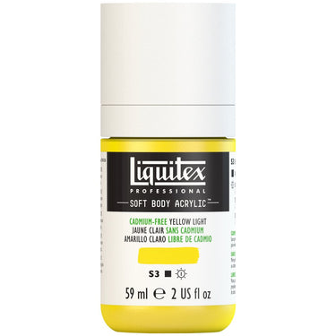 Liquitex Soft Body Flacon de 59ML, Jaune Clair sans Cadmium (produit en gros plan sur fond blanc)