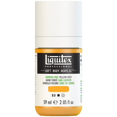 Liquitex Soft Body Flacon de 59ML, Jaune Foncé sans Cadmium (produit en gros plan sur fond blanc)