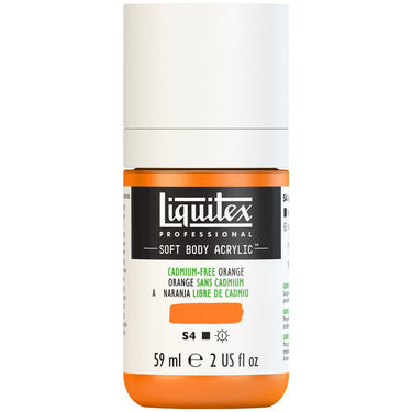 Liquitex Soft Body Flacon de 59ML, Orange sans Cadmium (produit en gros plan sur fond blanc)