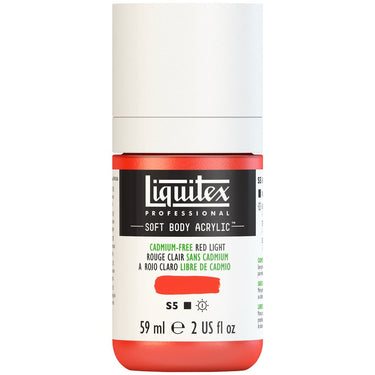 Liquitex Soft Body Flacon de 59ML, Rouge Clair sans Cadmium (produit en gros plan sur fond blanc)