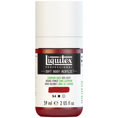 Liquitex Soft Body Flacon de 59ML, Rouge Foncé sans Cadmium (produit en gros plan sur fond blanc)