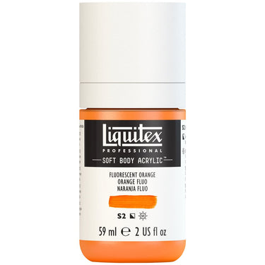 Liquitex Soft Body Flacon de 59ML, Orange Fluorescent (produit en gros plan sur fond blanc)