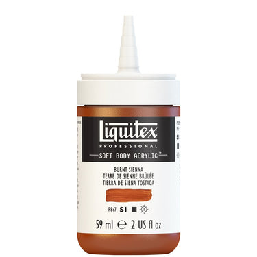 Acrylique Soft Body Flacon de 59ML, Terre de Sienne Brûlée. Sans Capouchon, Sur Fond Blanc.