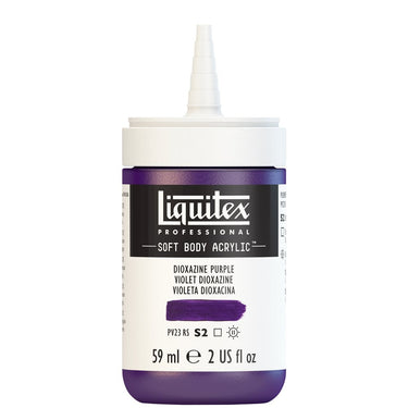 Acrylique Soft Body Flacon de 59ML, Violet Dioxazine. Sans Capouchon, Sur Fond Blanc.