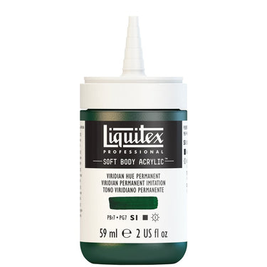 Acrylique Soft Body Flacon de 59ML, Viridian Permanent Imitation. Sans Capouchon, Sur Fond Blanc.