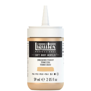 Acrylique Soft Body Flacon de 59ML, Titane Écru. Sans Capouchon, Sur Fond Blanc.