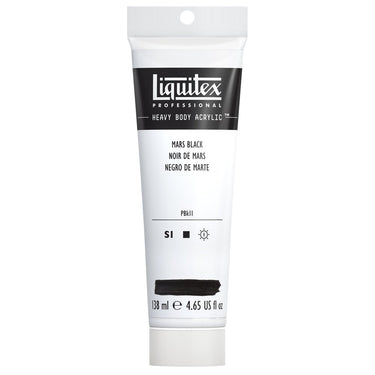 Liquitex Heavy Body Noir de Mars 138ML produit en gros plan sur fond blanc.