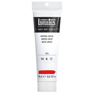 Liquitex Heavy Body Naphtol Carmin 138ML produit en gros plan sur fond blanc.