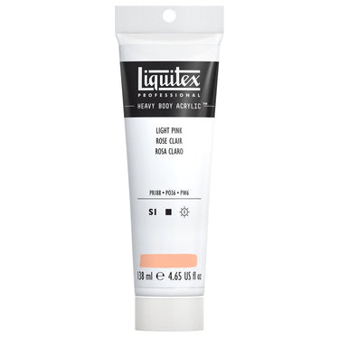 Liquitex Heavy Body Rose Clair 138ML produit en gros plan sur fond blanc.