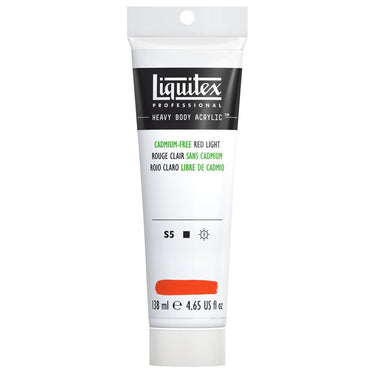 Acrylique Heavy Body Liquitex, 138ML, Rouge Clair sans Cadmium (produit en gros plan sur fond blanc)