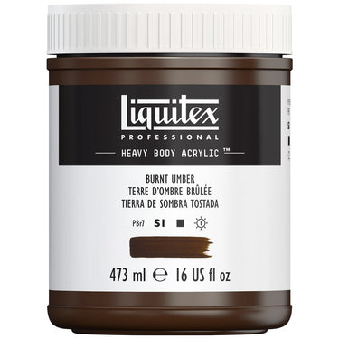 Acrylique Heavy Body Liquitex, 473ML, Terre d'Ombre Brûlée (produit en gros plan sur fond blanc)