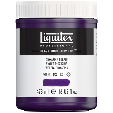 Liquitex Heavy Body Violet Dioxazine 473ML produit en gros plan sur fond blanc.