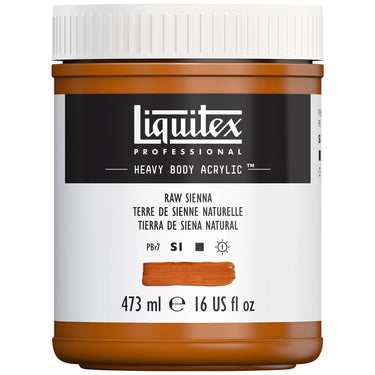 Liquitex Heavy Body Terre de Sienne Naturelle 473ML produit en gros plan sur fond blanc.