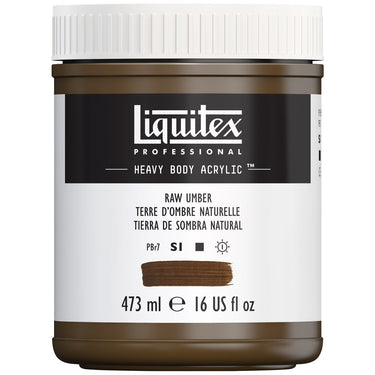 Acrylique Heavy Body Liquitex, 473ML, Terre d'Ombre Naturelle (produit en gros plan sur fond blanc)