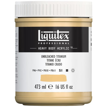 Liquitex Heavy Body Titane Écru 473ML produit en gros plan sur fond blanc.