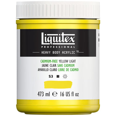 Acrylique Heavy Body Liquitex, 473ML, Jaune Clair sans Cadmium (produit en gros plan sur fond blanc)