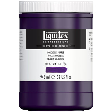 Liquitex Heavy Body Violet Dioxazine 946ML produit en gros plan sur fond blanc.