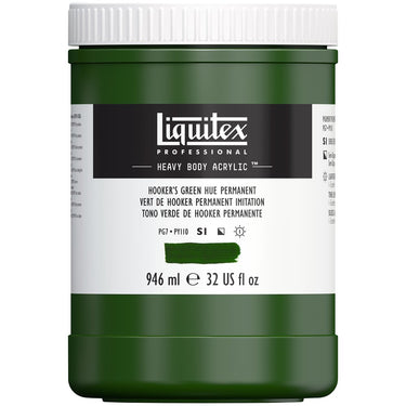 Liquitex Heavy Body Vert de Hooker Permanent Imitation 946ML produit en gros plan sur fond blanc.