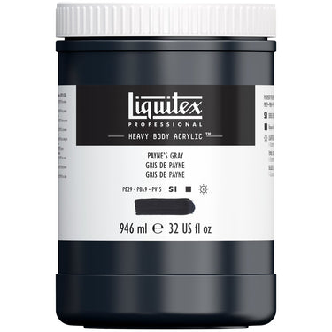 Liquitex Heavy Body Gris de Payne 946ML produit en gros plan sur fond blanc.