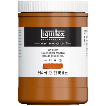 Liquitex Heavy Body Terre de Sienne Naturelle 946ML produit en gros plan sur fond blanc.