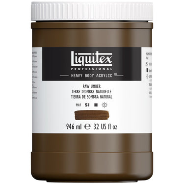 Acrylique Heavy Body Liquitex, 946ML, Terre d'Ombre Naturelle (produit en gros plan sur fond blanc)