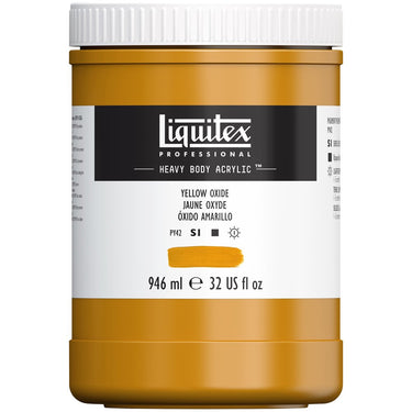 Liquitex Heavy Body Jaune Oxyde 946ML produit en gros plan sur fond blanc.