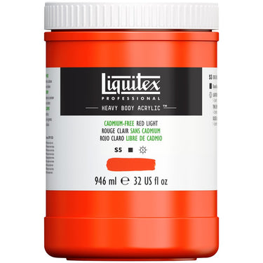 Acrylique Heavy Body Liquitex, 946ML, Rouge Clair sans Cadmium (produit en gros plan sur fond blanc)