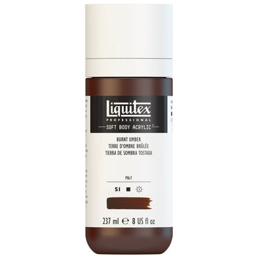 Liquitex Soft Body Flacon de 237ML, Terre d'Ombre Brûlée (produit en gros plan sur fond blanc)