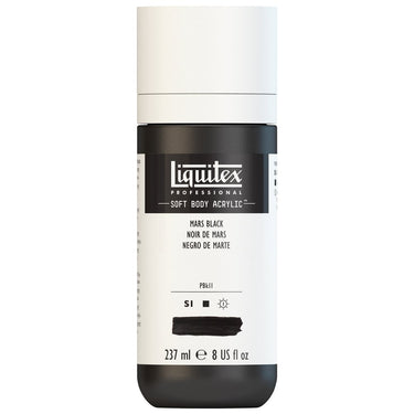 Liquitex Soft Body Flacon de 237ML, Noir de Mars (produit en gros plan sur fond blanc)