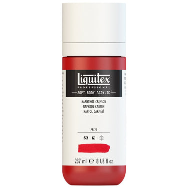 Liquitex Soft Body Flacon de 237ML, Naphtol Carmin (produit en gros plan sur fond blanc)