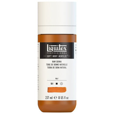 Liquitex Soft Body Flacon de 237ML, Terre de Sienne Naturelle (produit en gros plan sur fond blanc)